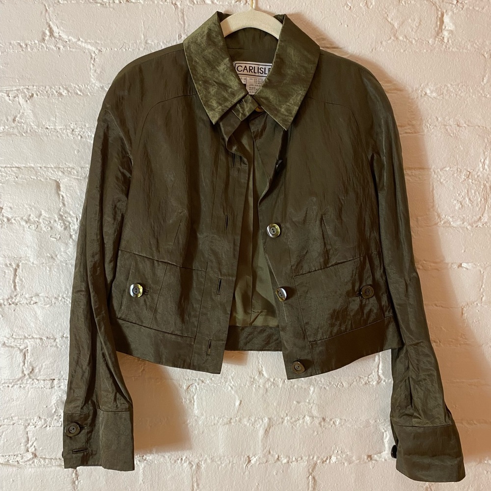 Carlisle Satin Olive Jacket. Perfect condition. No spots.